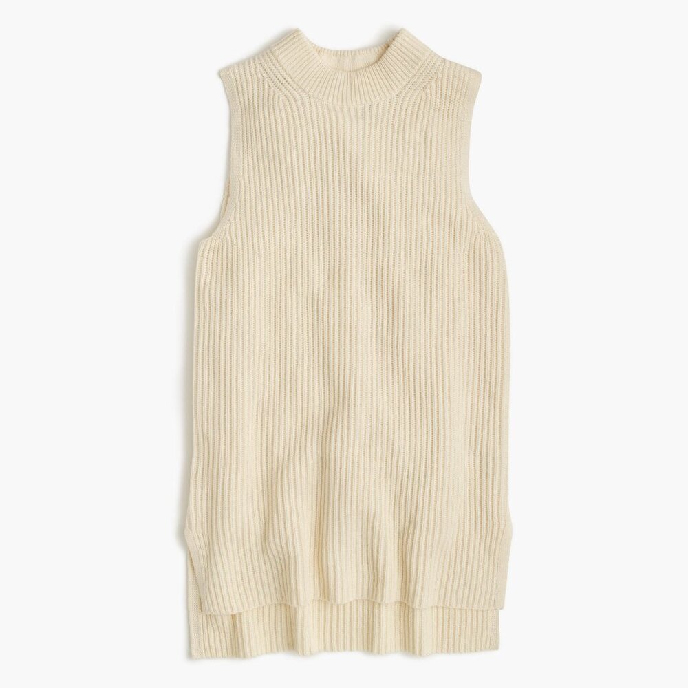 J. Crew Women's Ivory Knit Sleeveless  Sweater Top size M - Picture 2 of 6